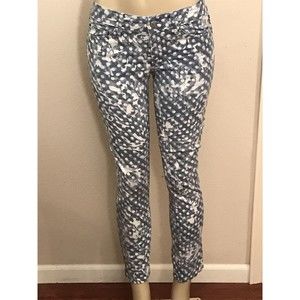 Gap 1969 Always Skinny Size 27 Blue White Denim Jeans Low Rise Pockets